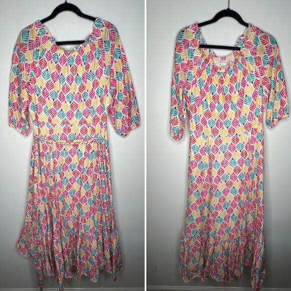 Boden Colorful Leaf Print Mini Dress - Picture 7 of 11